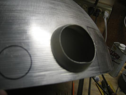 Outside view of holoprojector housing poking thru